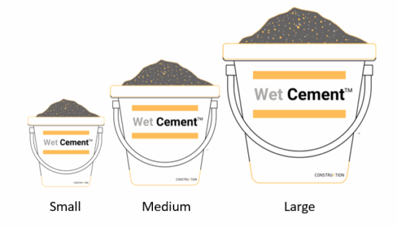 WetCement™ comes in different shapes and sizes